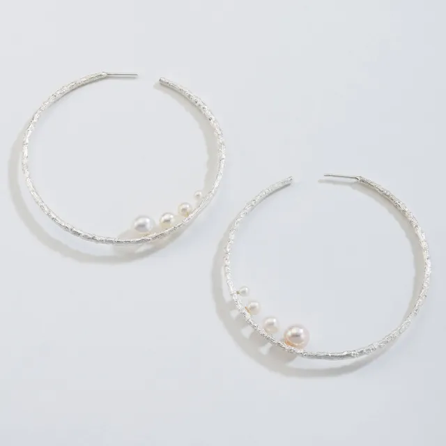 agapi-seastories-cr-oles-larges-ouvertes-perles-boucles-d-oreilles-argent image 1