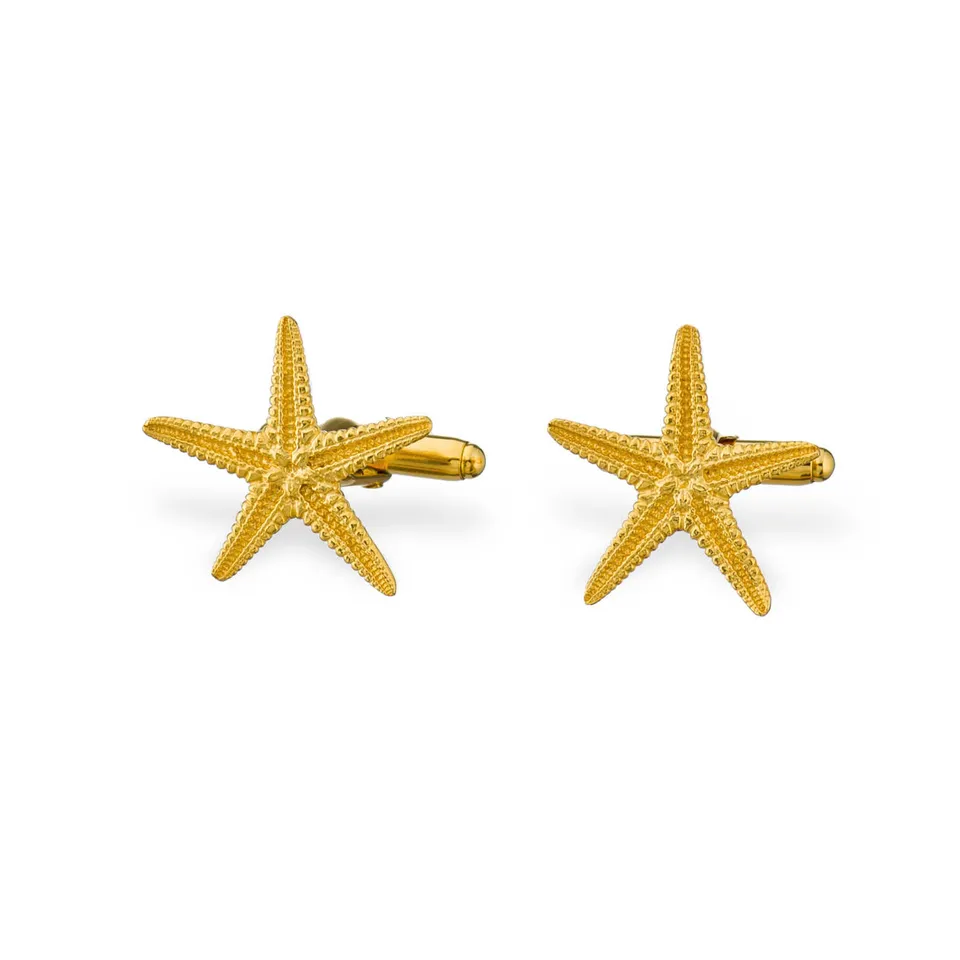 agapi-men-starfish-boutons-de-manchette-dor-argent-925 image 1