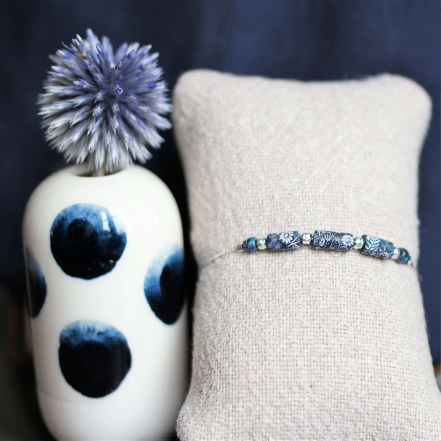 11prunes-hell-bore-bracelet-argent-925-bleu-nuit-floral image 2