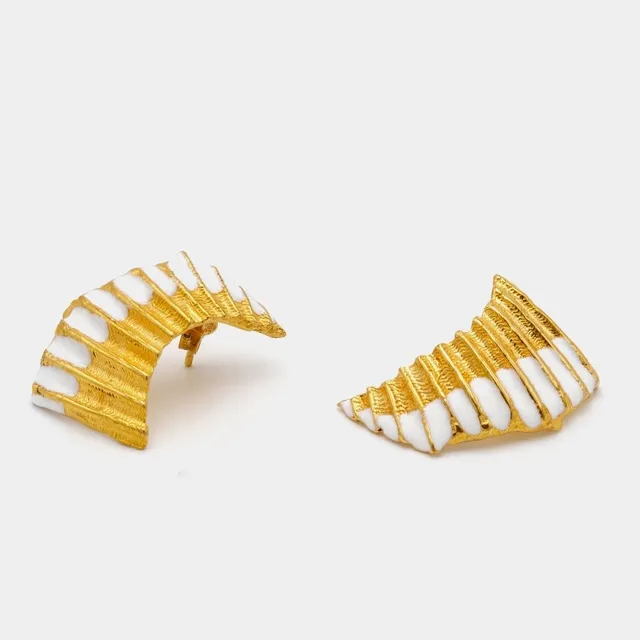 agapi-seastories-boucles-coquillage-dor-blanc-3-5-cm image 1