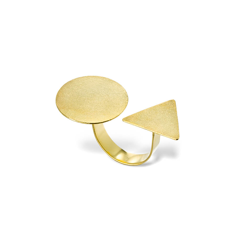 agapi-gold-jewellery-circle-triangle-bague-dor-e-ajustable image 1