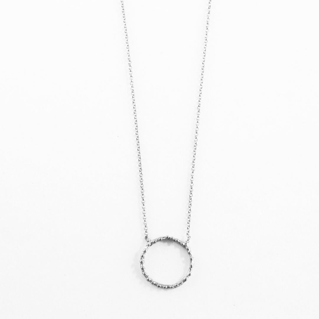 agapi-forestland-small-twig-hoop-with-dewdrops-collier-argent image 3