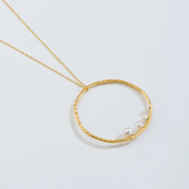 agapi-forestland-branch-hoop-collier-perles-plaqu-or-41-5-cm image 1