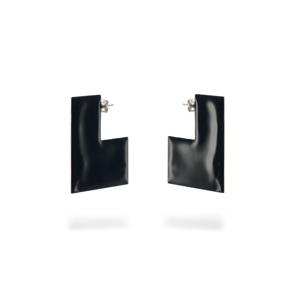 agapi-bau-jewels-mondrian-boucles-carr-es-mail-rouge-noir image 2