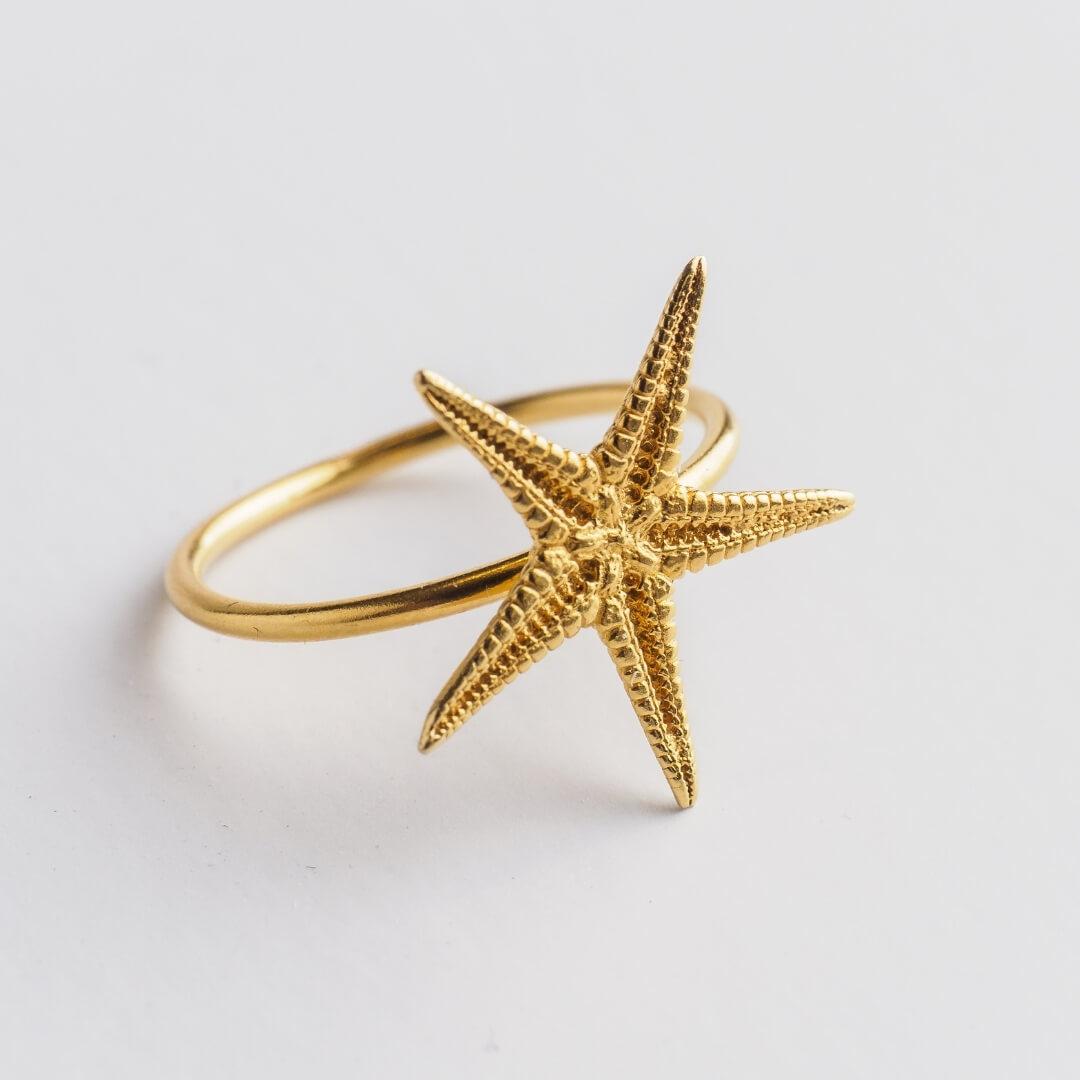 agapi-seastories-starfish-bague-argent-925-dor-taille-52 image 5