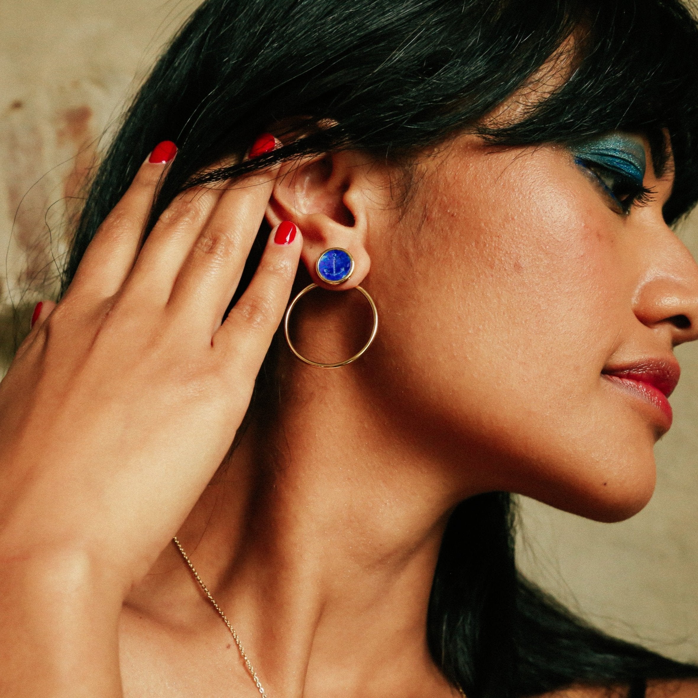 armeria-tri-martolod-boucles-d-oreilles-lapis-lazuli-ancre-marine-dor image 2