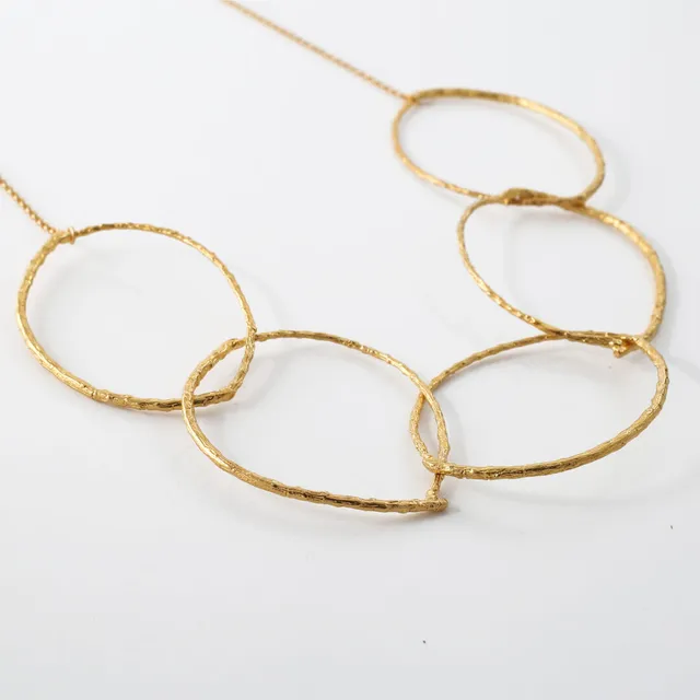agapi-forestland-five-branch-hoops-collier-dor-plaqu-or-24k image 1