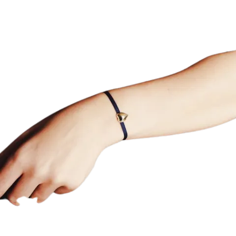 armeria-kalon-bracelet-ruban-noir-c-ur-dor-96-cm image 1