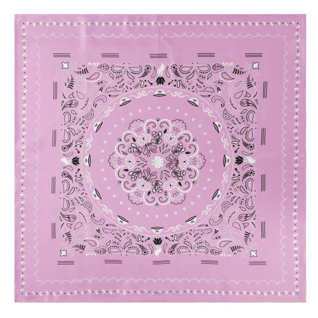 armeria-foulards-foulard-soie-rose-motif-breton-90-cm image 1
