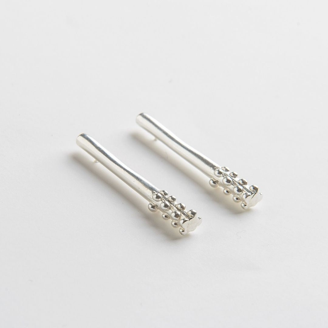 agapi-dropped-bubbles-boucles-d-oreilles-argent-medium-bulles image 1