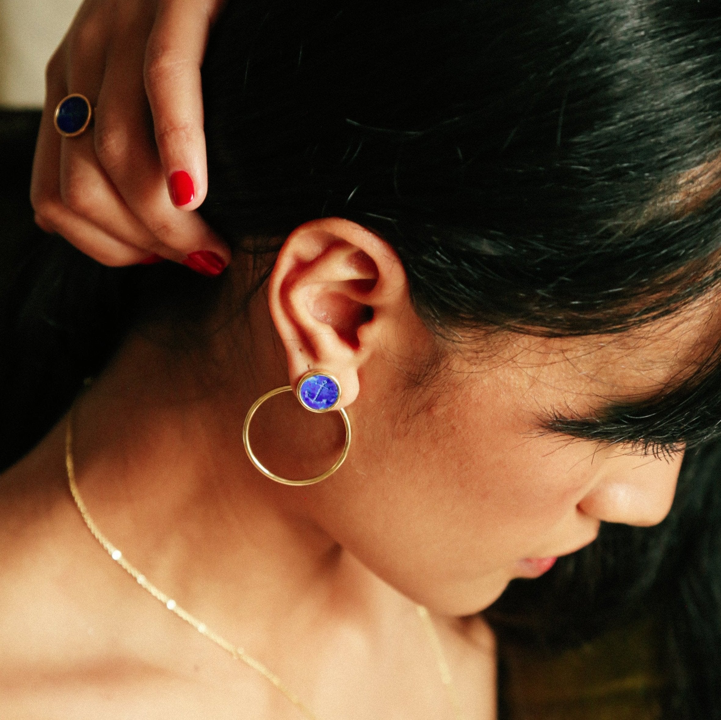 armeria-tri-martolod-boucles-d-oreilles-lapis-lazuli-ancre-marine-dor image 3