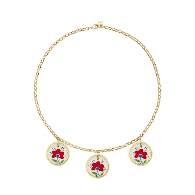 armeria-fa-enz-collier-fa-ence-3-m-dailles-fleurs-rouges-43-cm image 1