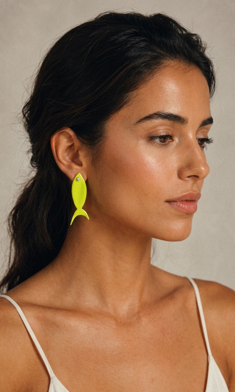 agapi-the-fish-boucles-d-oreilles-poisson-jaune-fluo-mail image 2