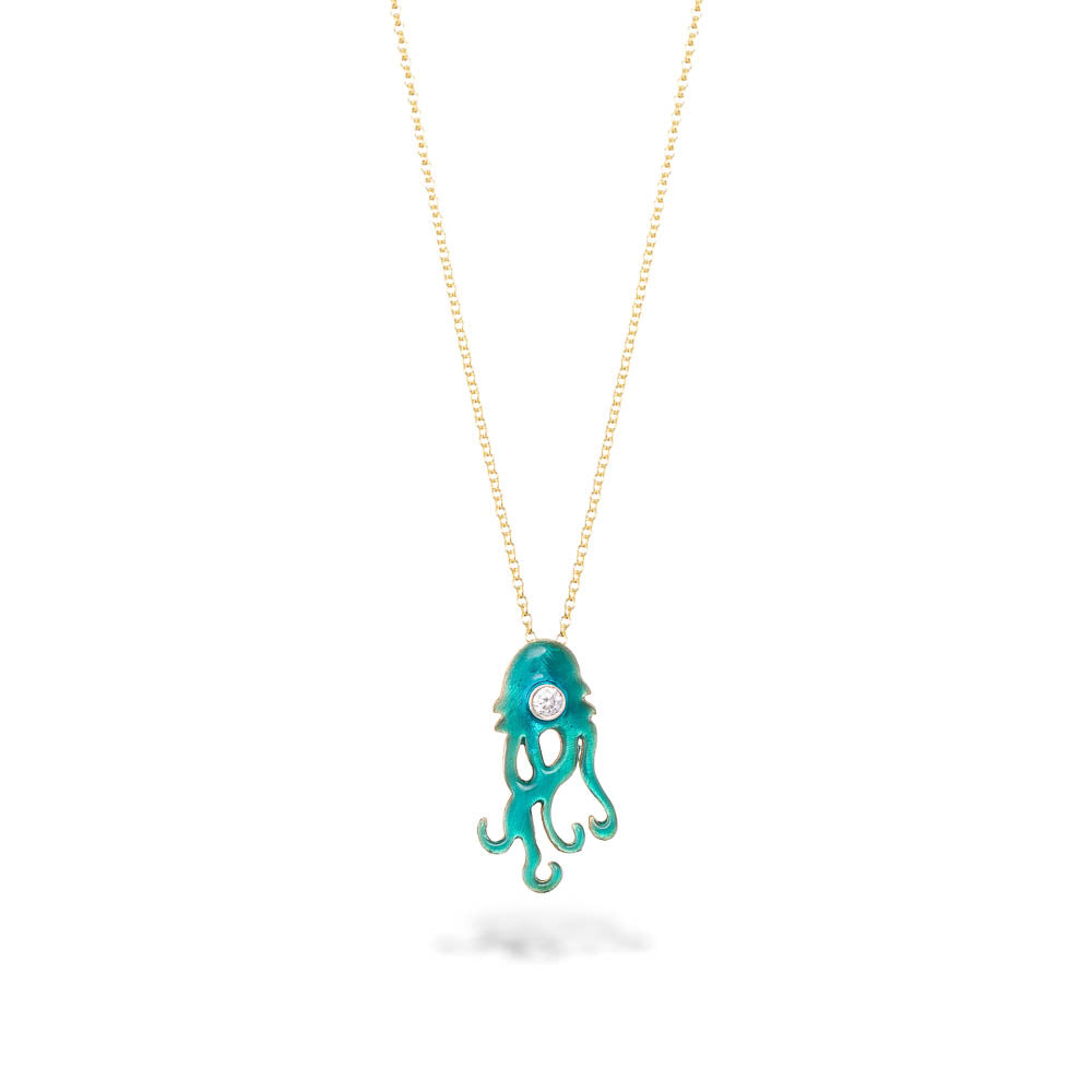 agapi-the-fish-jellyfish-collier-turquoise-mail-dor image 1