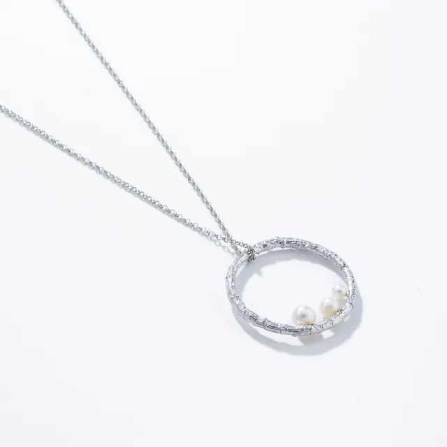 agapi-forestland-branch-hoop-collier-perles-argent-925-41-5cm image 1