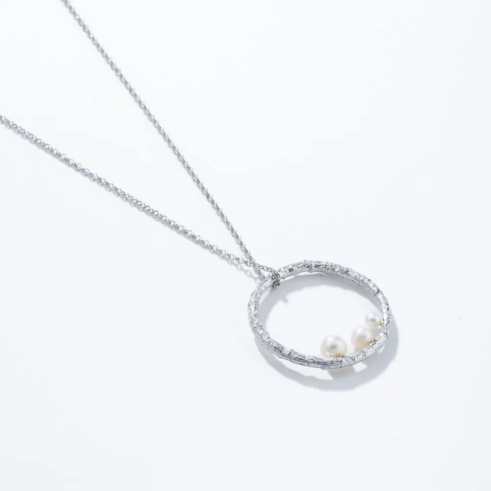 agapi-forestland-branch-hoop-collier-perles-argent-925-41-5cm image 1