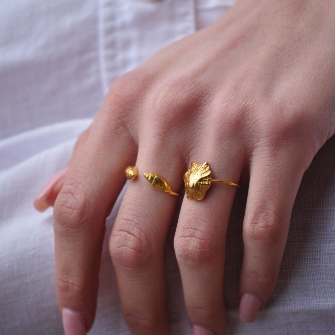 agapi-seastories-rock-limpet-bague-dor-e-patelle image 2