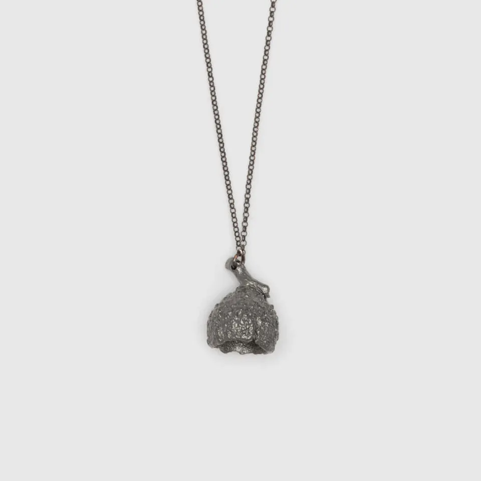 agapi-forestland-classic-acorn-collier-gland-rhodium-noir image 1