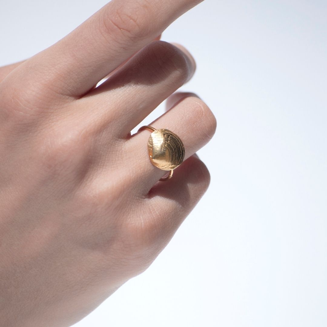 agapi-seastories-bague-coquillage-romantic-clam-dor-taille-54 image 2