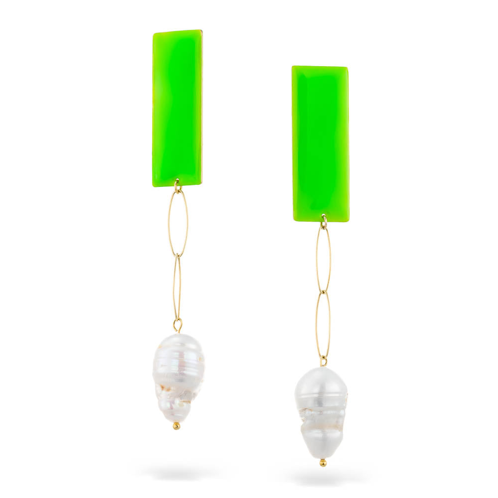 agapi-seastories-boucles-d-oreilles-pearl-fantasy-mail-vert image 1