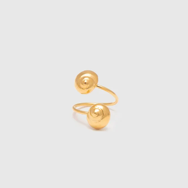 agapi-seastories-twin-sea-snails-bague-r-glable-dor-e image 1