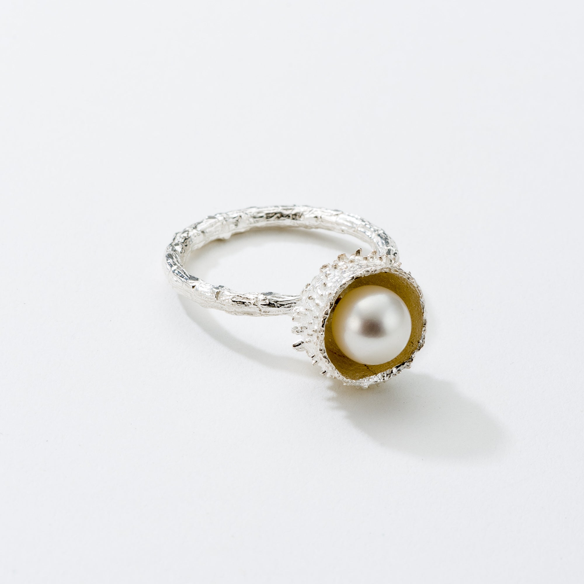 agapi-forestland-medium-acorn-bague-argent-perle image 1