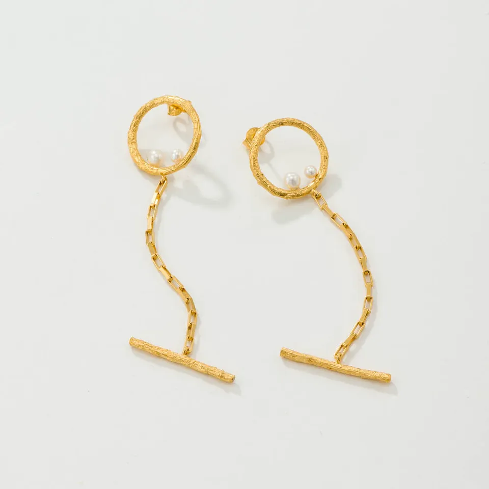 agapi-forestland-whispering-woods-boucles-d-oreilles-dor-es-perles image 1