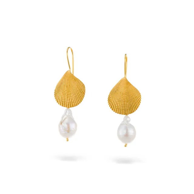 agapi-seastories-shell-boucles-perle-blanche-dor image 1