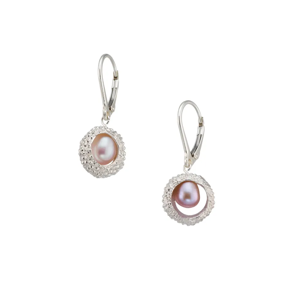 agapi-seastories-urchin-boucles-d-oreilles-argent-perle image 1