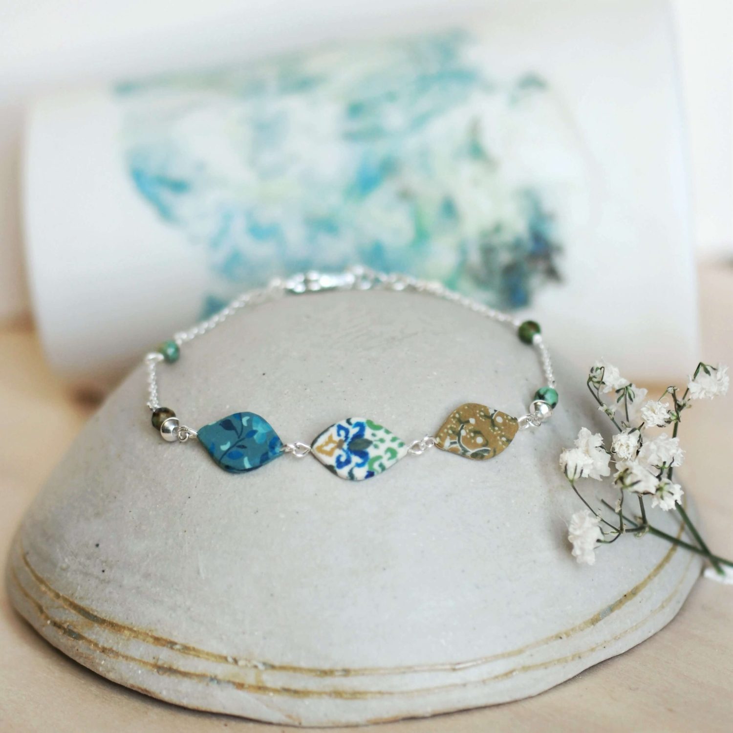 11prunes-santoline-bracelet-argent-925-ikat-turquoise-16-cm image 3