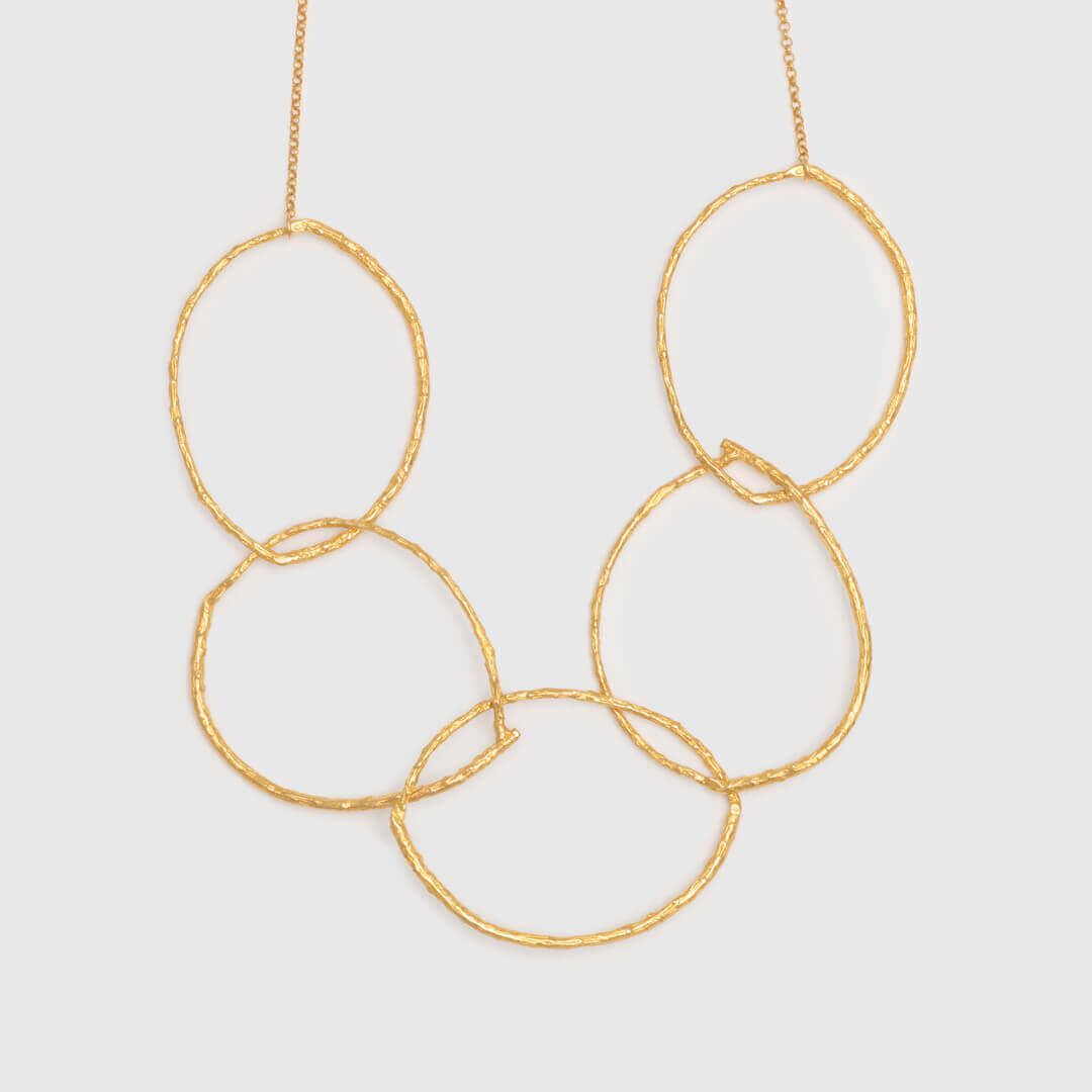 agapi-forestland-five-branch-hoops-collier-dor-plaqu-or-24k image 3