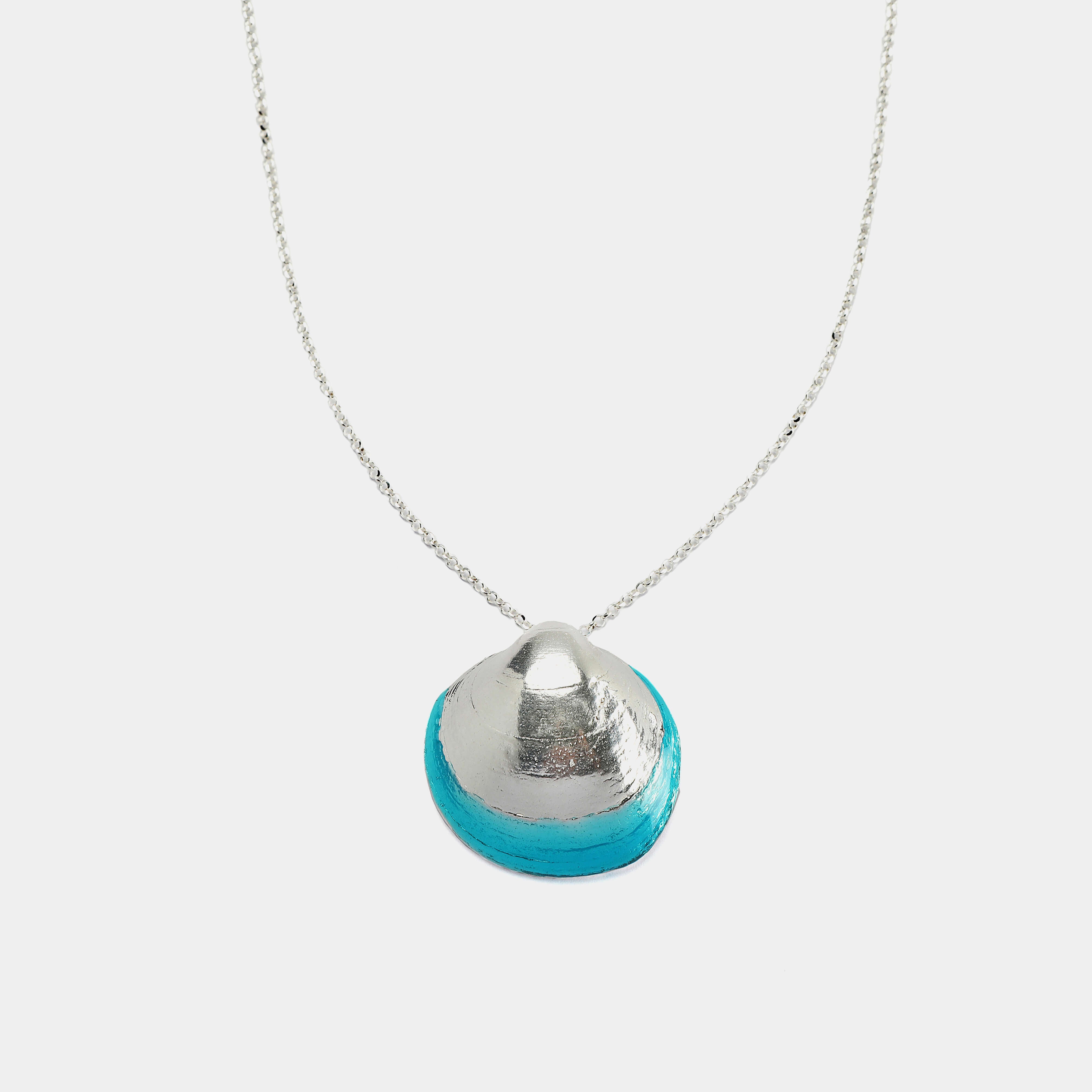 agapi-seastories-king-clam-collier-coquillage-mail-turquoise-argent image 1