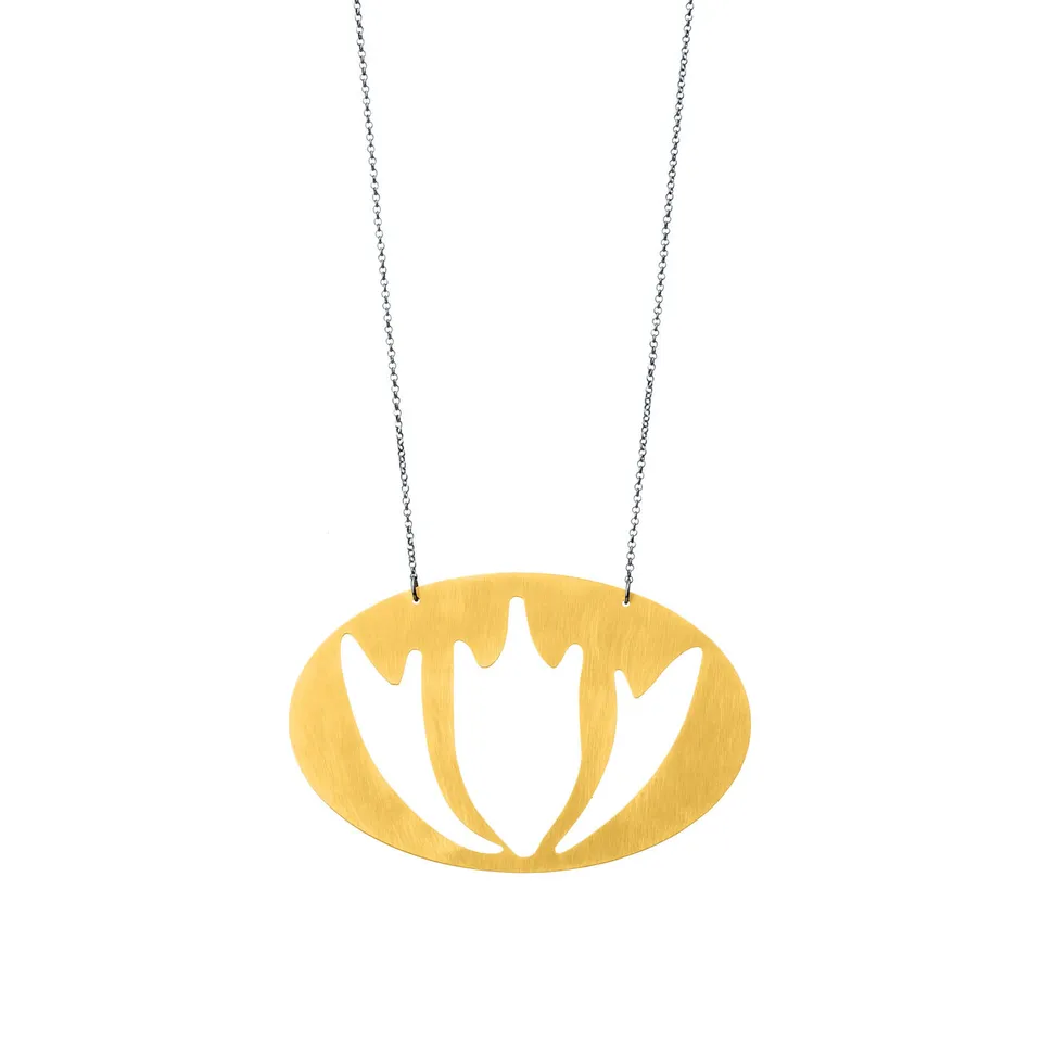 agapi-anthology-waterlily-collier-statement-argent-or-mat-fleur image 1