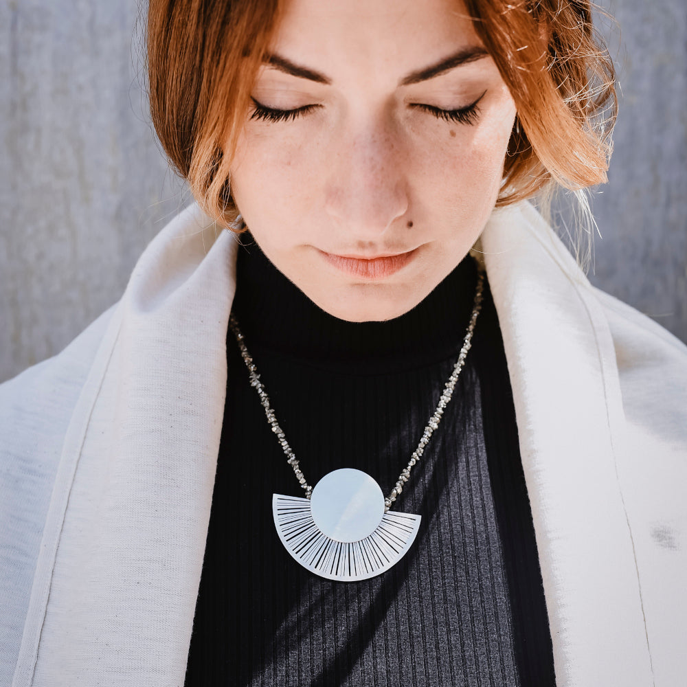 emmanuelle-hamet-eclipse-collier-argent-pyrite-48-cm image 2