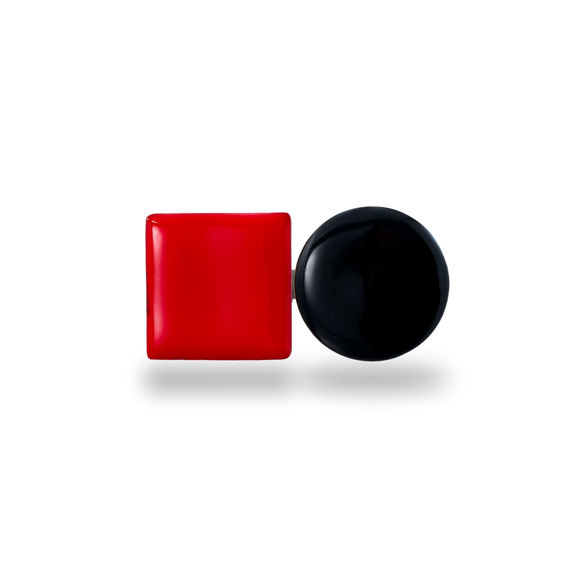 agapi-bau-bague-cercle-carr-mail-rouge-noir-ajustable image 3