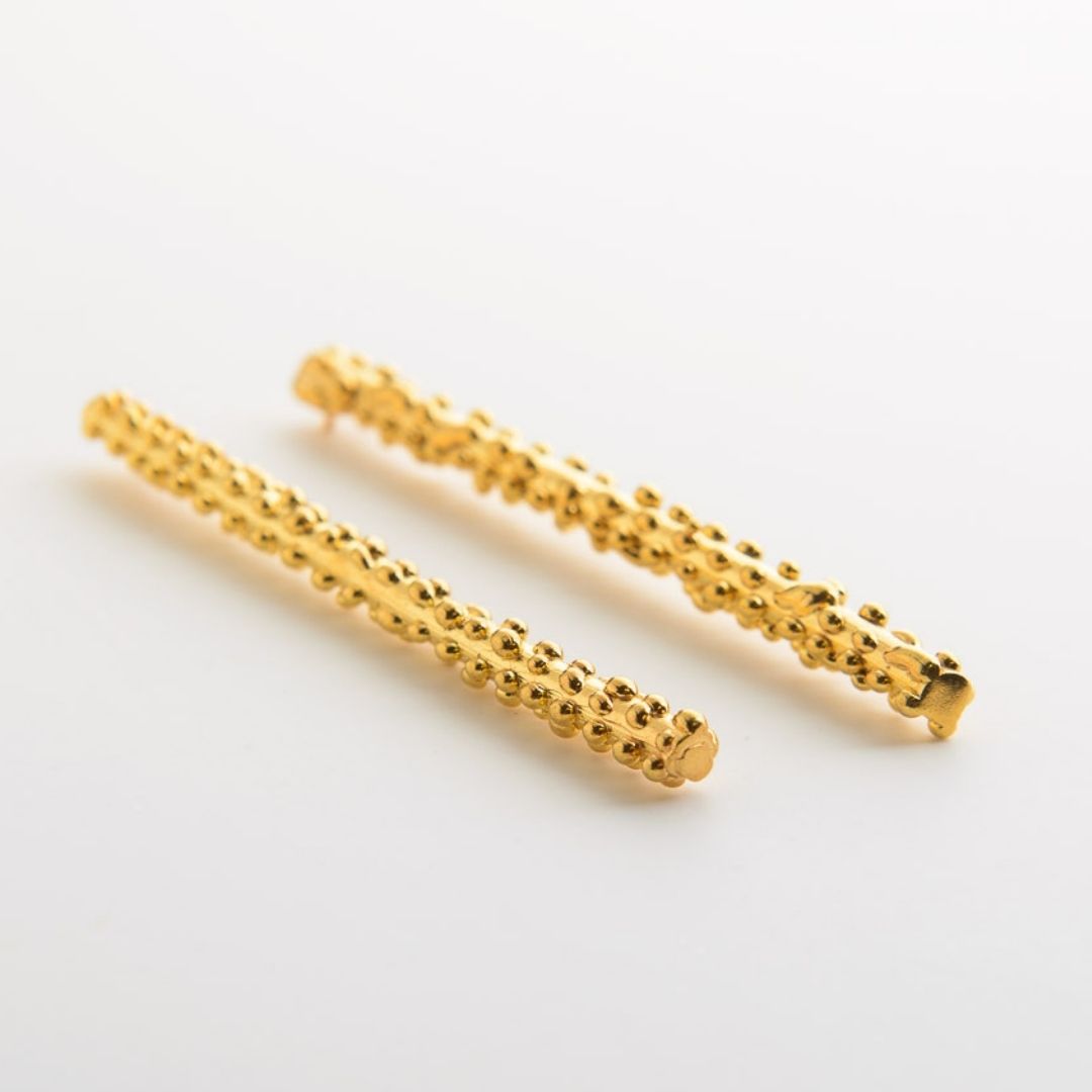 agapi-dropped-bubbles-boucles-d-oreilles-longues-bulles-dor image 3