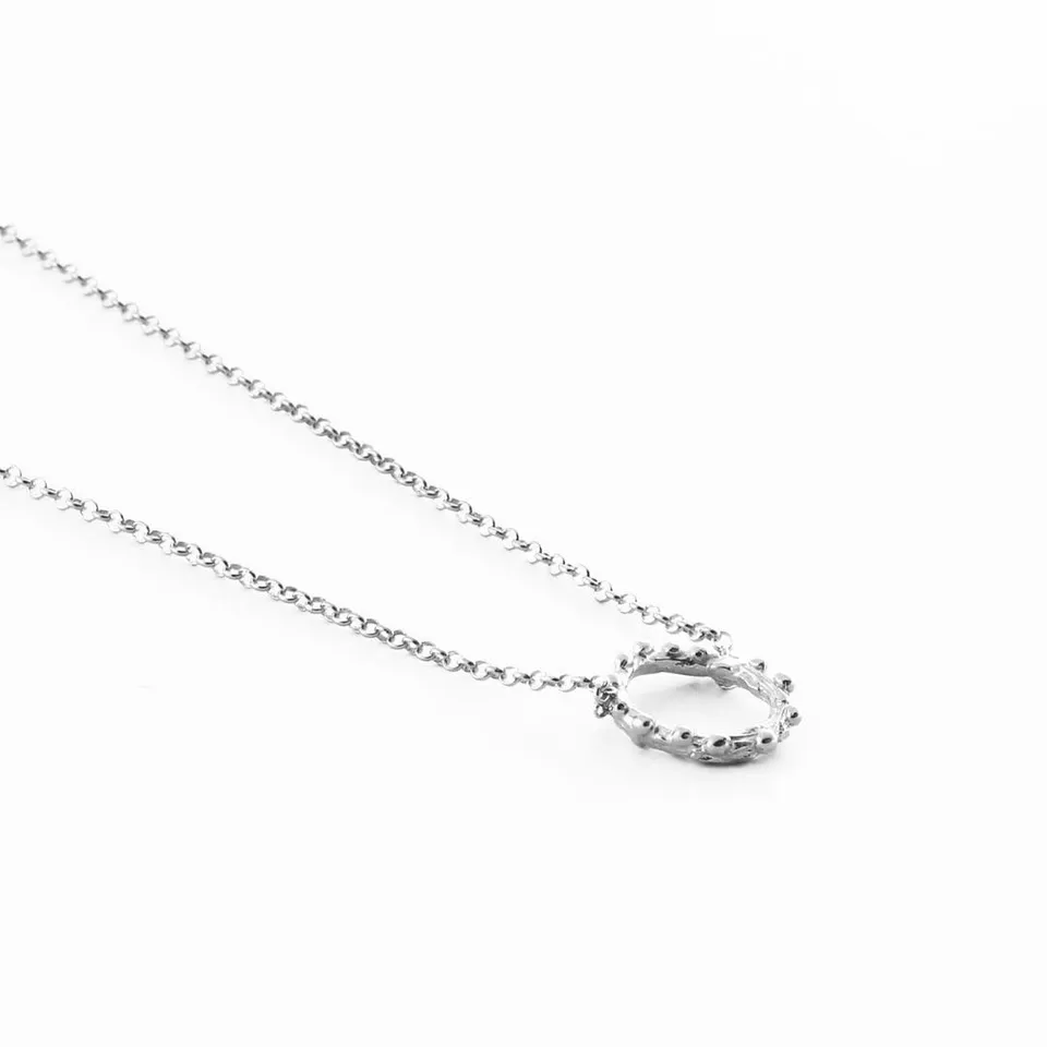 agapi-forestland-brindille-collier-anneau-argent-40-cm image 1