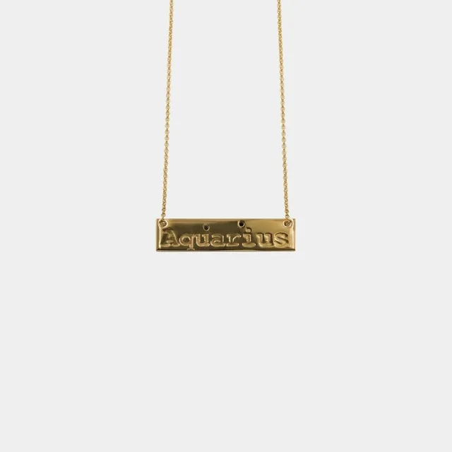 agapi-ids-zodiac-aquarius-collier-plaqu-or-verseau image 1