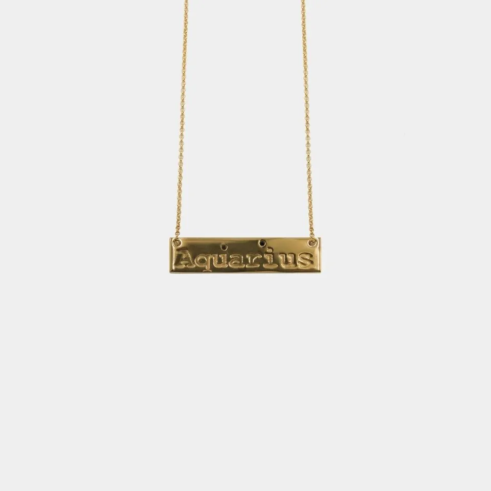 agapi-ids-zodiac-aquarius-collier-plaqu-or-verseau image 1