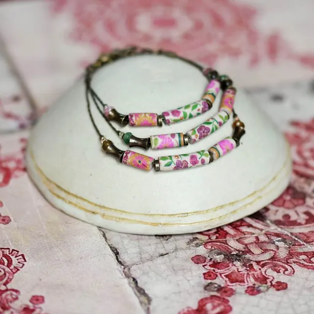 11prunes-solandra-bracelet-floral-indien-rose-laiton-bronze image 1
