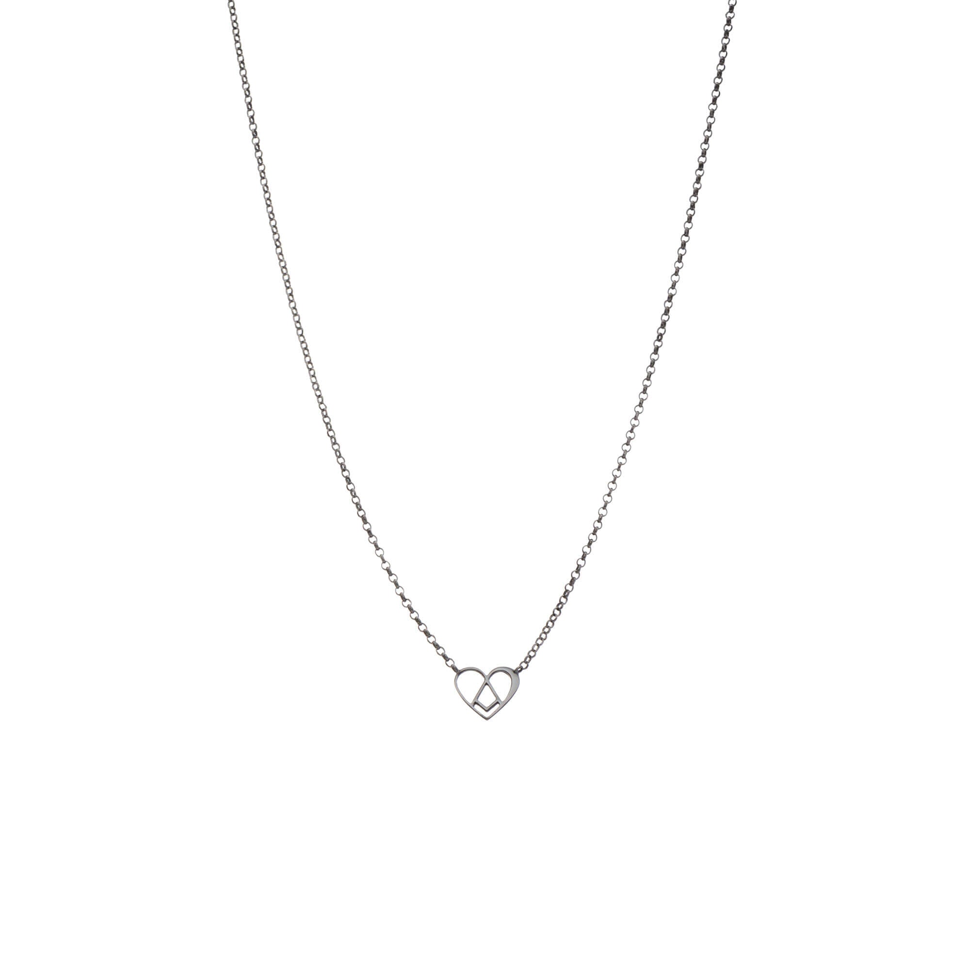 agapi-love-symbols-sweet-love-collier-coeur-argent-rhodi image 1