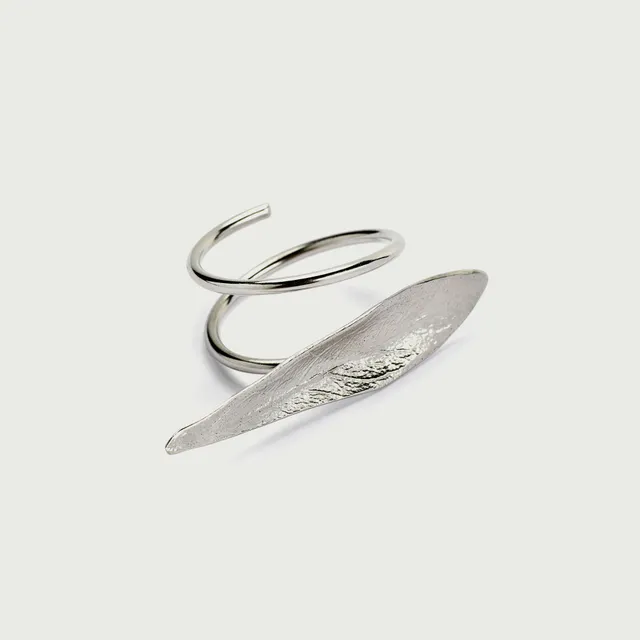 agapi-mediterranean-gold-bague-feuille-d-olivier-argent-r-glable image 1