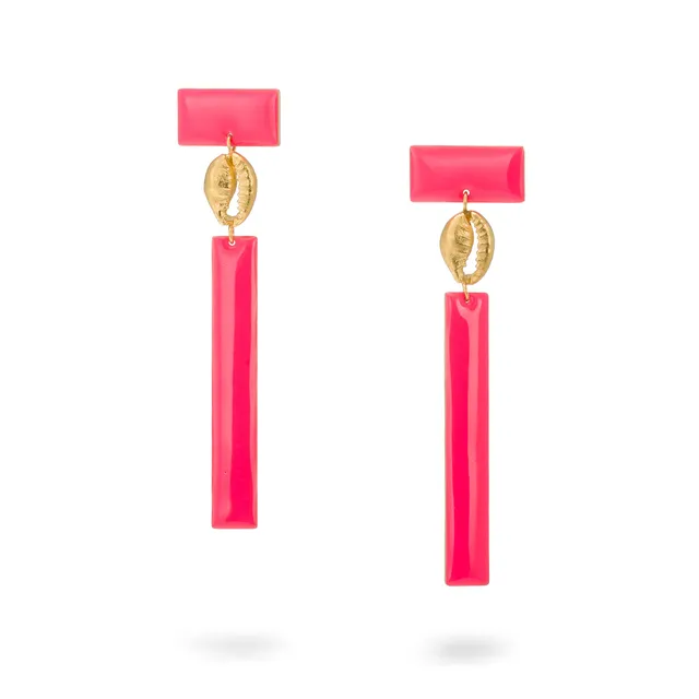 agapi-seashell-city-boucles-d-oreilles-fuchsia-coquillage-argent image 1
