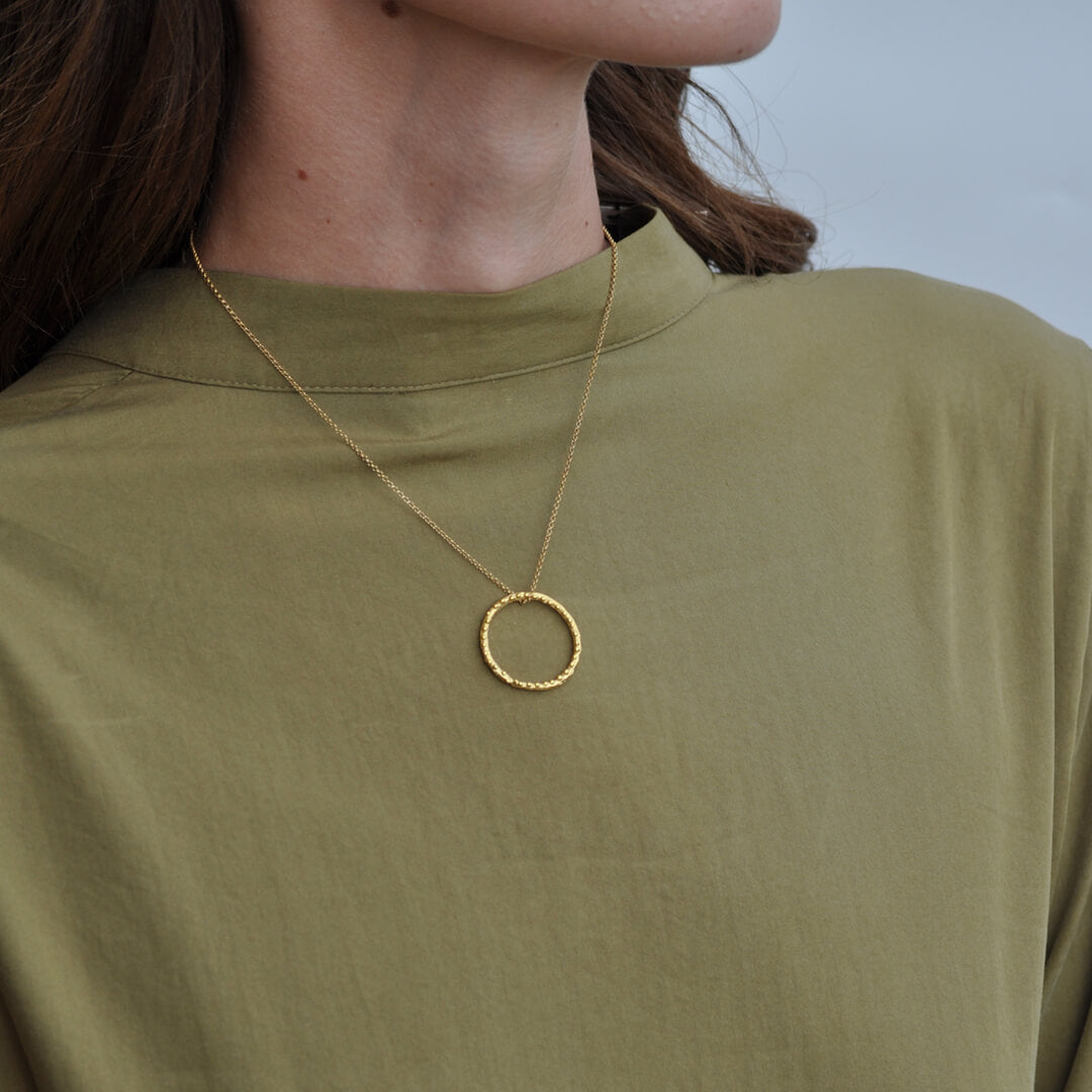 agapi-forestland-medium-twig-hoop-collier-argent-plaqu-or image 2