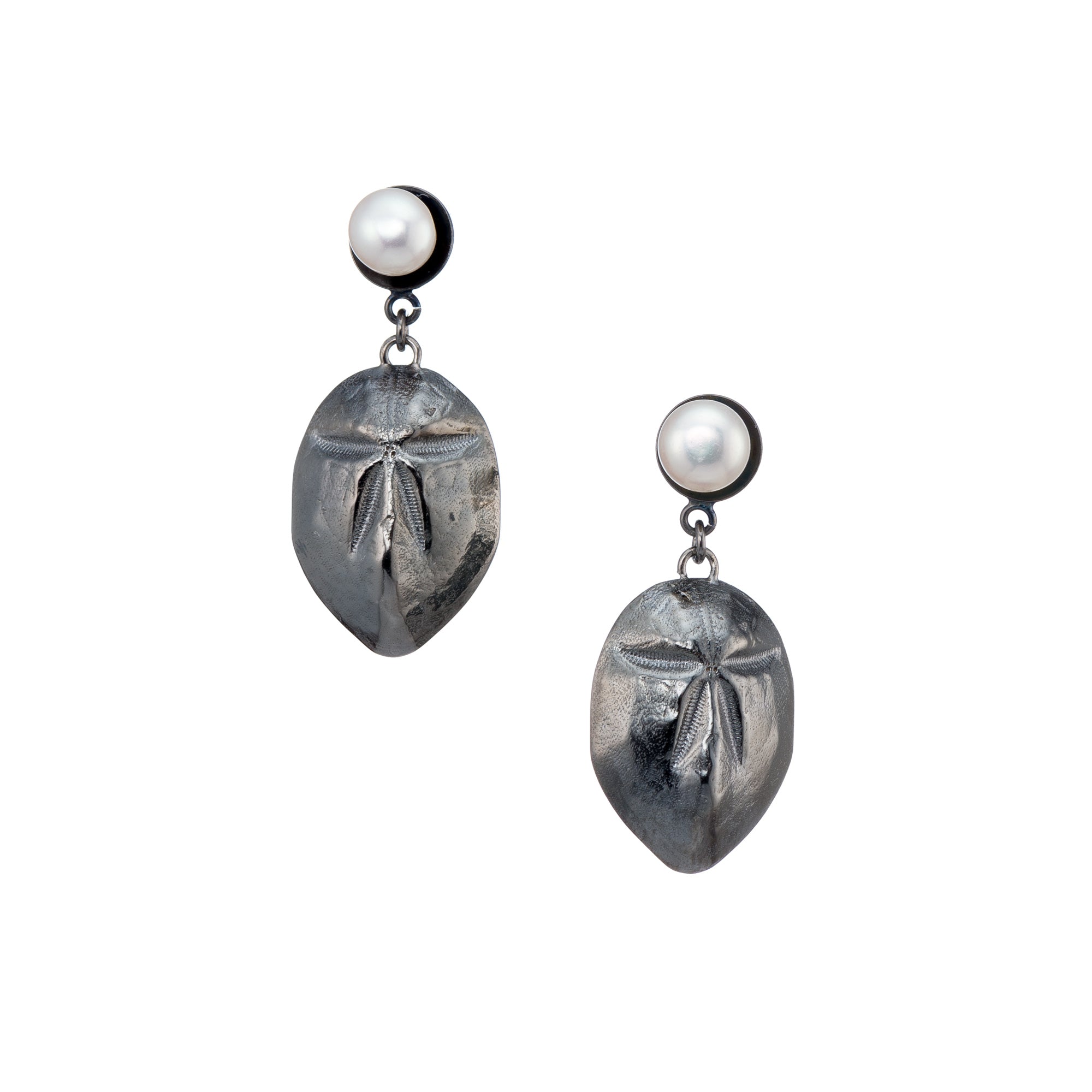 agapi-seastories-mellita-pendantes-rhodium-perle-oursin image 1