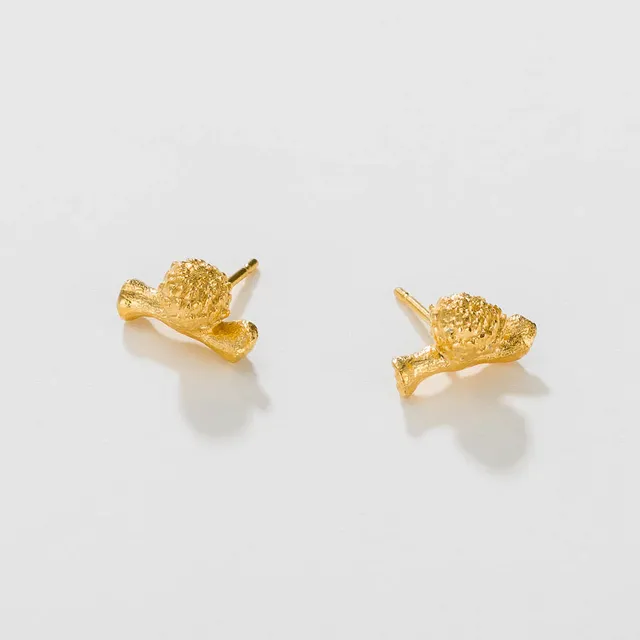 agapi-forestland-graine-sur-branche-clous-d-oreilles-dor-s image 1