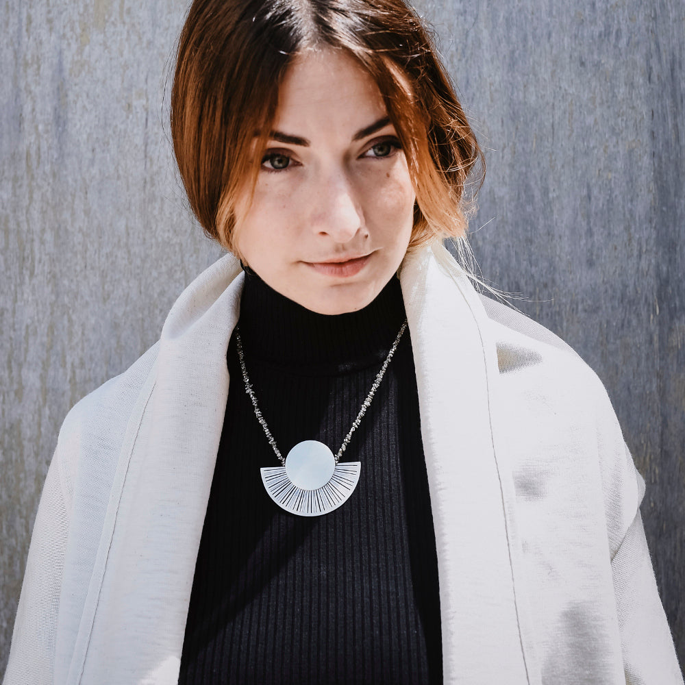 emmanuelle-hamet-eclipse-collier-argent-pyrite-48-cm image 1