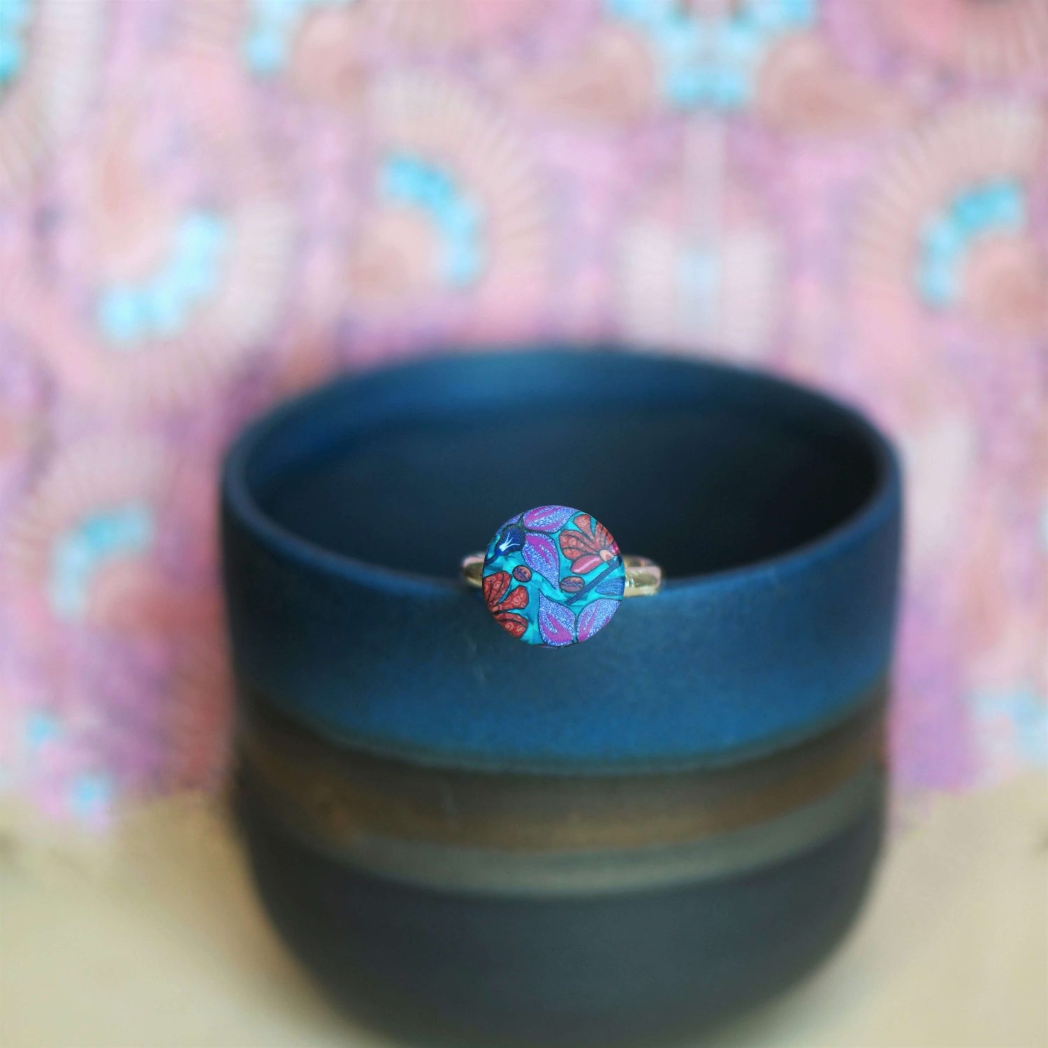 11prunes-clivia-bague-argent-925-cabochon-wax-violet-terracotta image 3