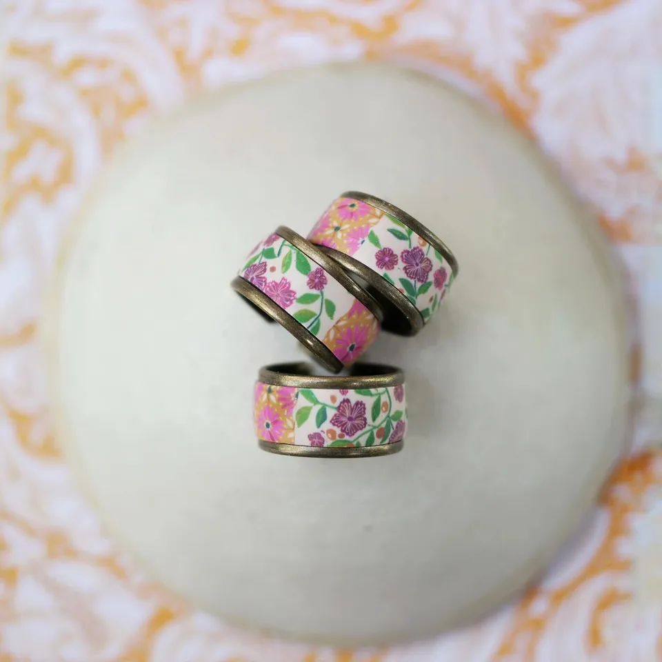 11prunes-solandra-bague-fleurs-indiennes-laiton-bronze image 1